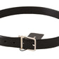 Elegant Black Leather Dress Belt