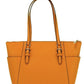 Charlotte Large Honeycomb Leather Top Zip Tote Handbag Purse