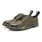Elegant Military Green Calfskin Derby Shoes