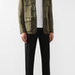 Elegant Military Green Calfskin Derby Shoes