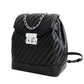 Black Faux Leather Women Backpack