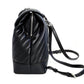 Black Faux Leather Women Backpack