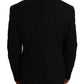 Elegant Slim Fit Black Wool Blazer and Vest Set