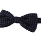 Elegant Dark Blue Silk Bow Tie