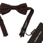 Elegant Brown Dot Pattern Silk Bow Tie