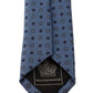 Elegant Silk Patterned Blue Tie