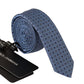 Elegant Silk Patterned Blue Tie