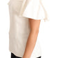 Elegant White Boat Neck Blouse