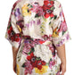 Elegant Silk Floral Pajama-Style Blouse