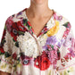 Elegant Silk Floral Pajama-Style Blouse