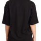 Glamorous Black Gold Motif Cotton Tee