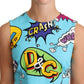 Chic Cartoon Print Cropped Sleeveless Top