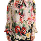 Elegant Floral Silk Ascot Blouse