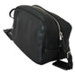 Sleek Black Leather Wristlet Clutch Bag