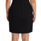 Elegant Black Sheath Mini Dress with Crystal Buttons
