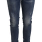 Elegant Slim-Fit Distressed Skinny Jeans