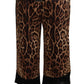 Elegant Leopard Print Cropped Pants