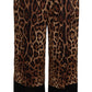 Elegant Leopard Print Cropped Pants