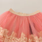 Elegant Pink High Waist Lace Midi Skirt