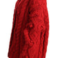 Ravishing Red Virgin Wool Cardigan