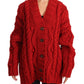 Ravishing Red Virgin Wool Cardigan