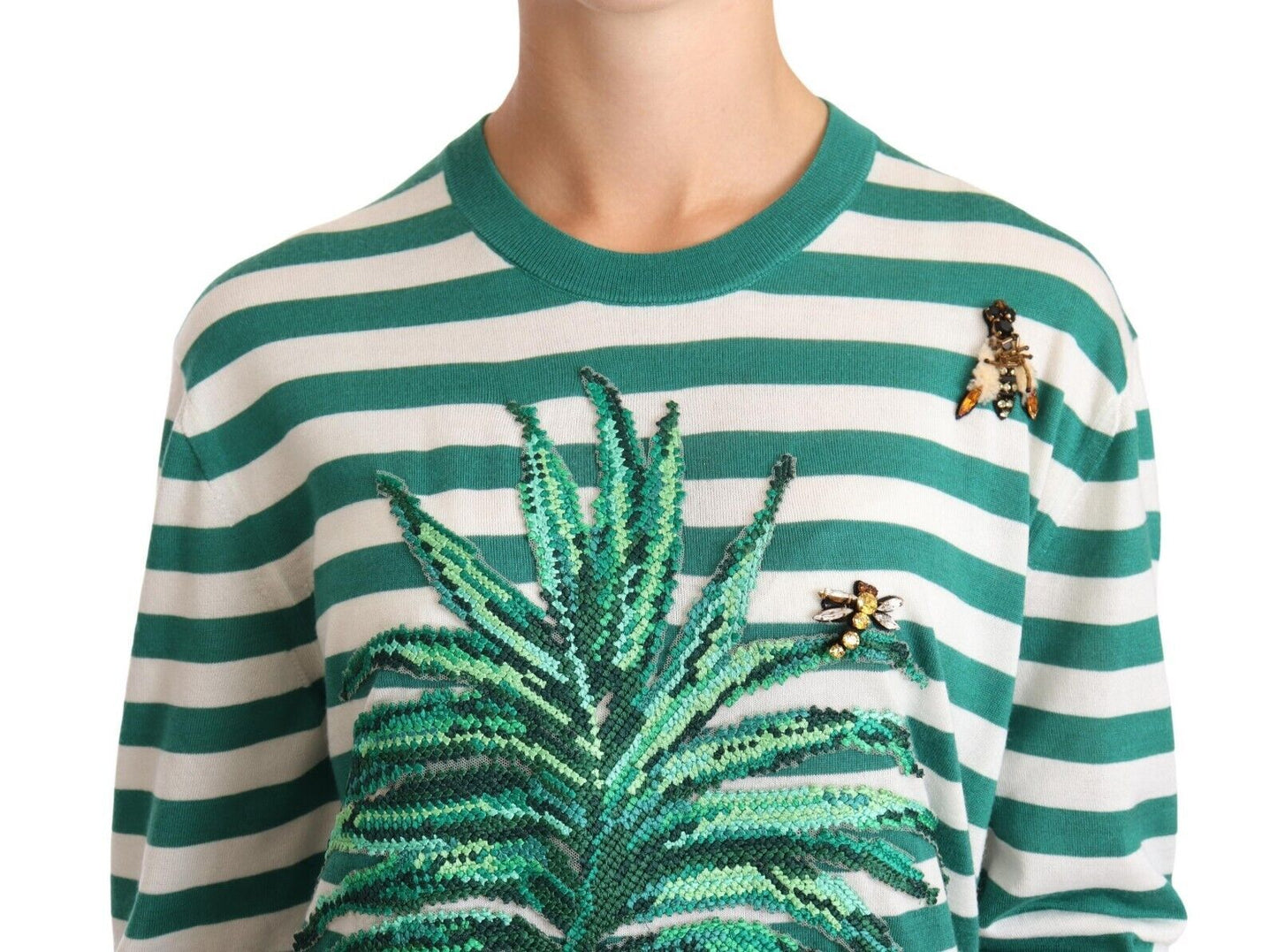 Elegant Striped Cashmere-Silk Sweater