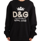 Crystal Logo Embellished Cotton Sweatshirt