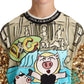 Multicolor Sequined Pig Print Sweatshirt