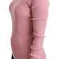 Elegant Pink Turtleneck Virgin Wool Sweater