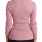 Elegant Pink Turtleneck Virgin Wool Sweater