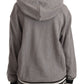 Chic Hashtag Print Gray Cotton Hoodie