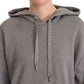 Chic Hashtag Print Gray Cotton Hoodie