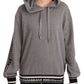 Chic Hashtag Print Gray Cotton Hoodie