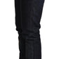 Elegant Low Waist Skinny Dark Blue Jeans
