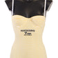 Chic Striped One-Piece Swimsuit in Yellow