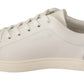 Elegant White Leather Casual Sneakers
