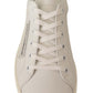 Elegant White Leather Casual Sneakers