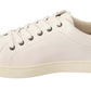 Elegant White Leather Low-Top Sneakers