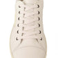 Elegant White Leather Low-Top Sneakers