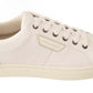 Elegant White Leather Low-Top Sneakers