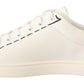 Elegant White Leather Casual Sneakers
