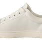 Elegant White Leather Low-Top Sneakers
