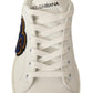 Elegant White Leather Low-Top Sneakers