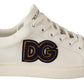 Elegant White Leather Low-Top Sneakers