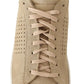 Beige Suede Low Top Sneakers - Elegance Meets Comfort