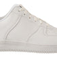 Chic White Leather Low Top Sneakers