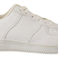 Chic White Leather Low Top Sneakers
