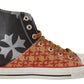 Multicolor High Top Leather Sneakers