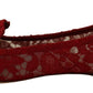 Ravishing Red Crystal Buckle Ballet Flats