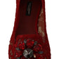 Ravishing Red Crystal Buckle Ballet Flats